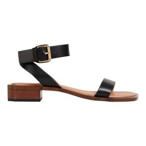 Simkhai Turner Black Leather Block Heel Minimalist Sandals Women’s 39